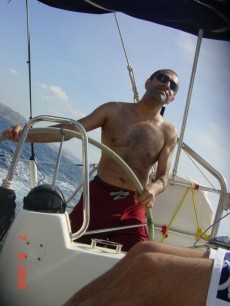 Madhur (Muddy) Ramrakha sailing in Sardinia, Italy