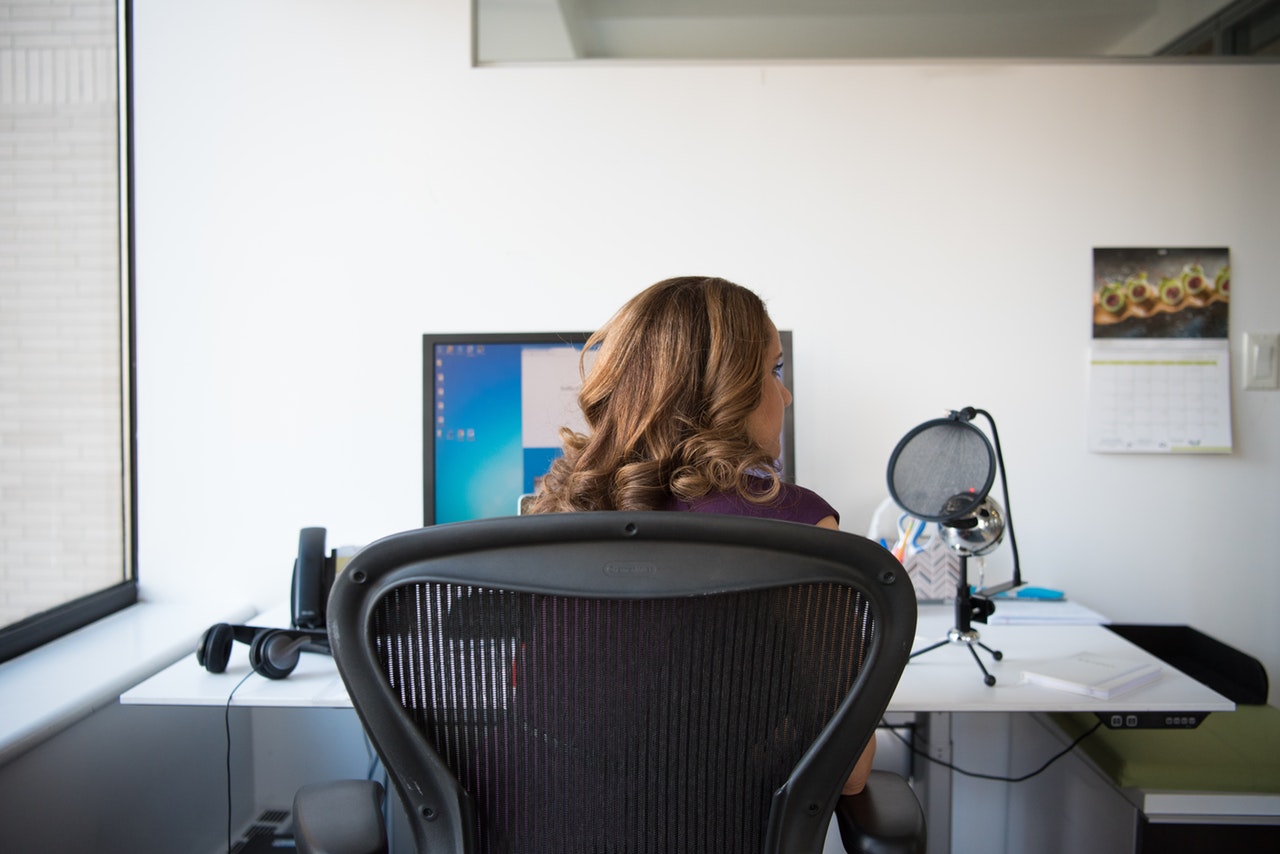 Woman sitting in office