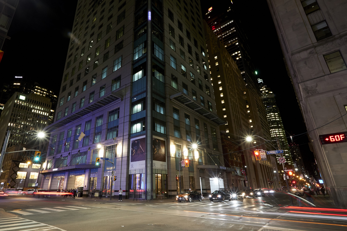 St. Regis Hotel at night in Toronto