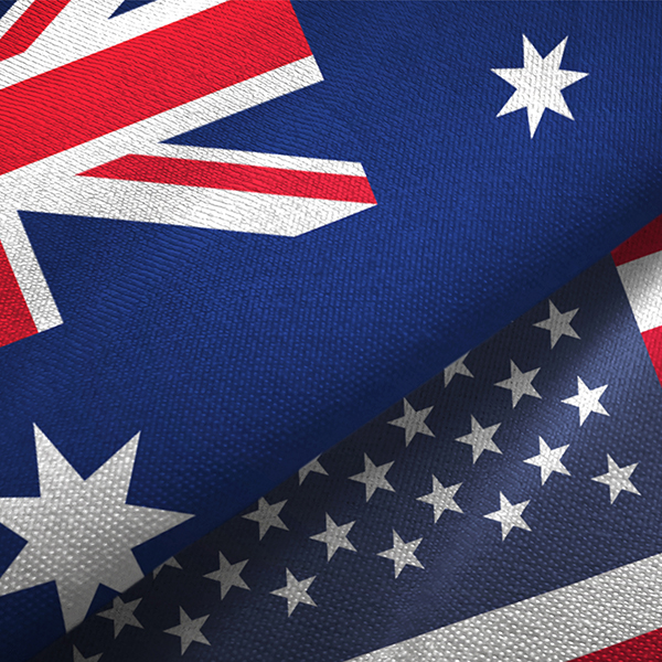 Australia-US flags