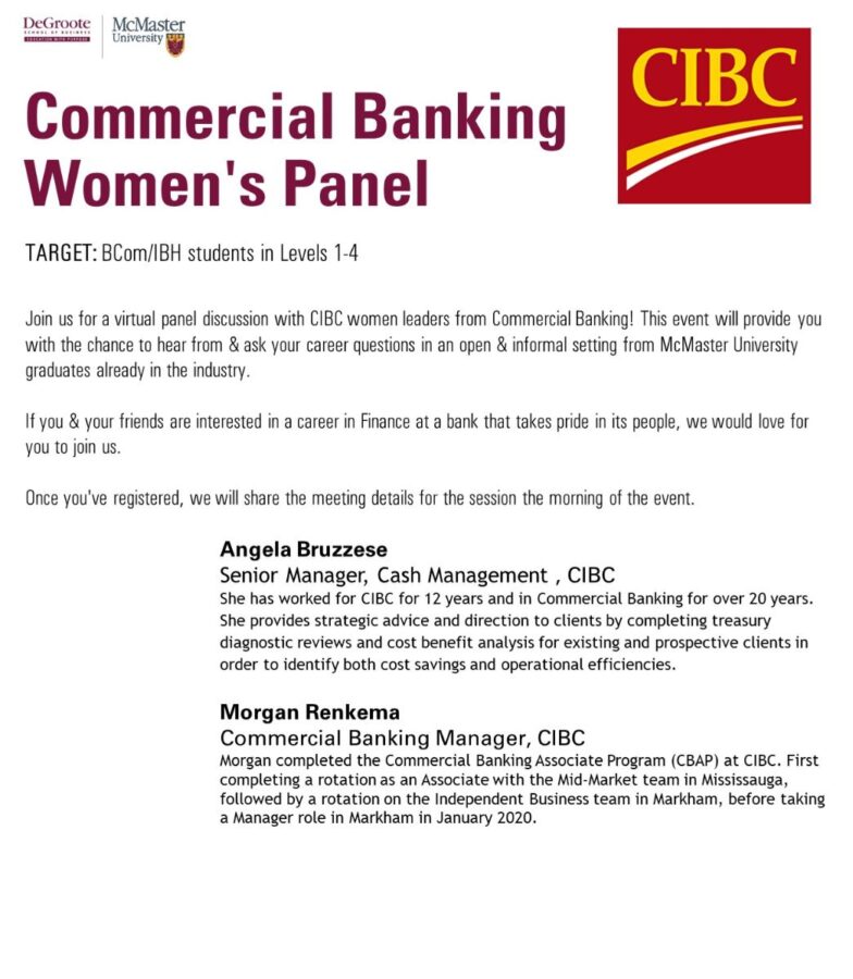 Cibc Commercial Banking Women S Panel Mar 29 Degroote School Of Business