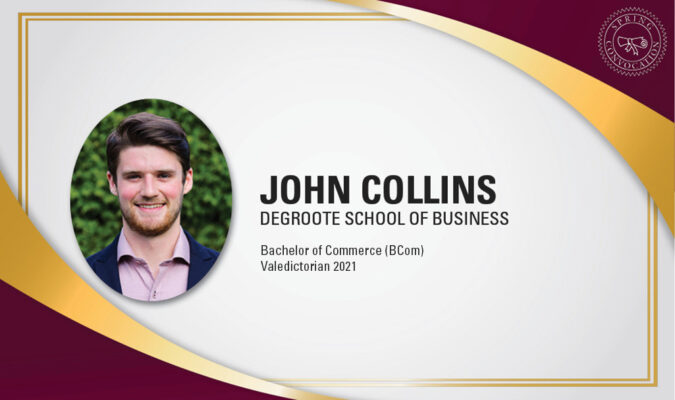 John Collins, BCom Valedictorian