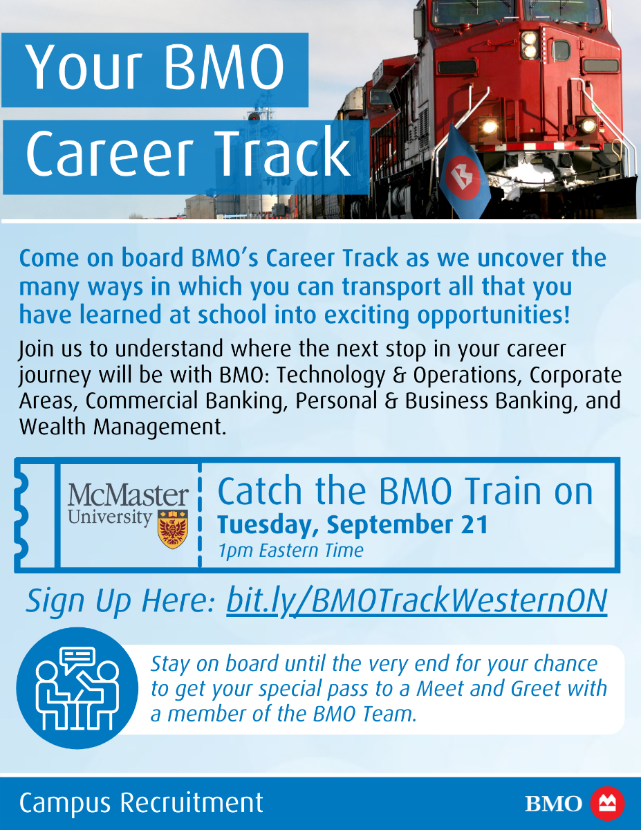 BMO Career Track Recruitment Tour September 21 DeGroote School of