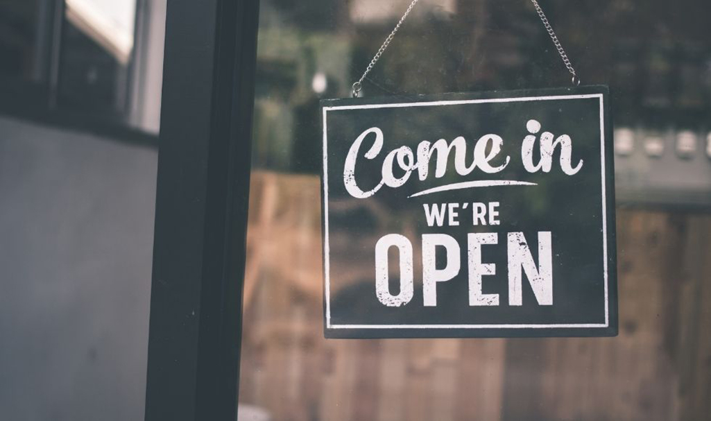 Come in, we're open sign