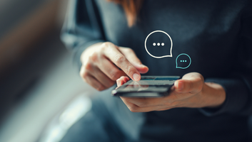 woman scrolling through social media on smart phone