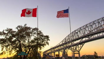 Canada and U.S.A flags