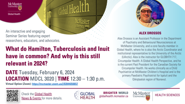 Event poster for McMaster Global Health Series