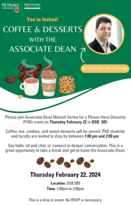 Coffee and Desserts with the Associate Dean Event Poster