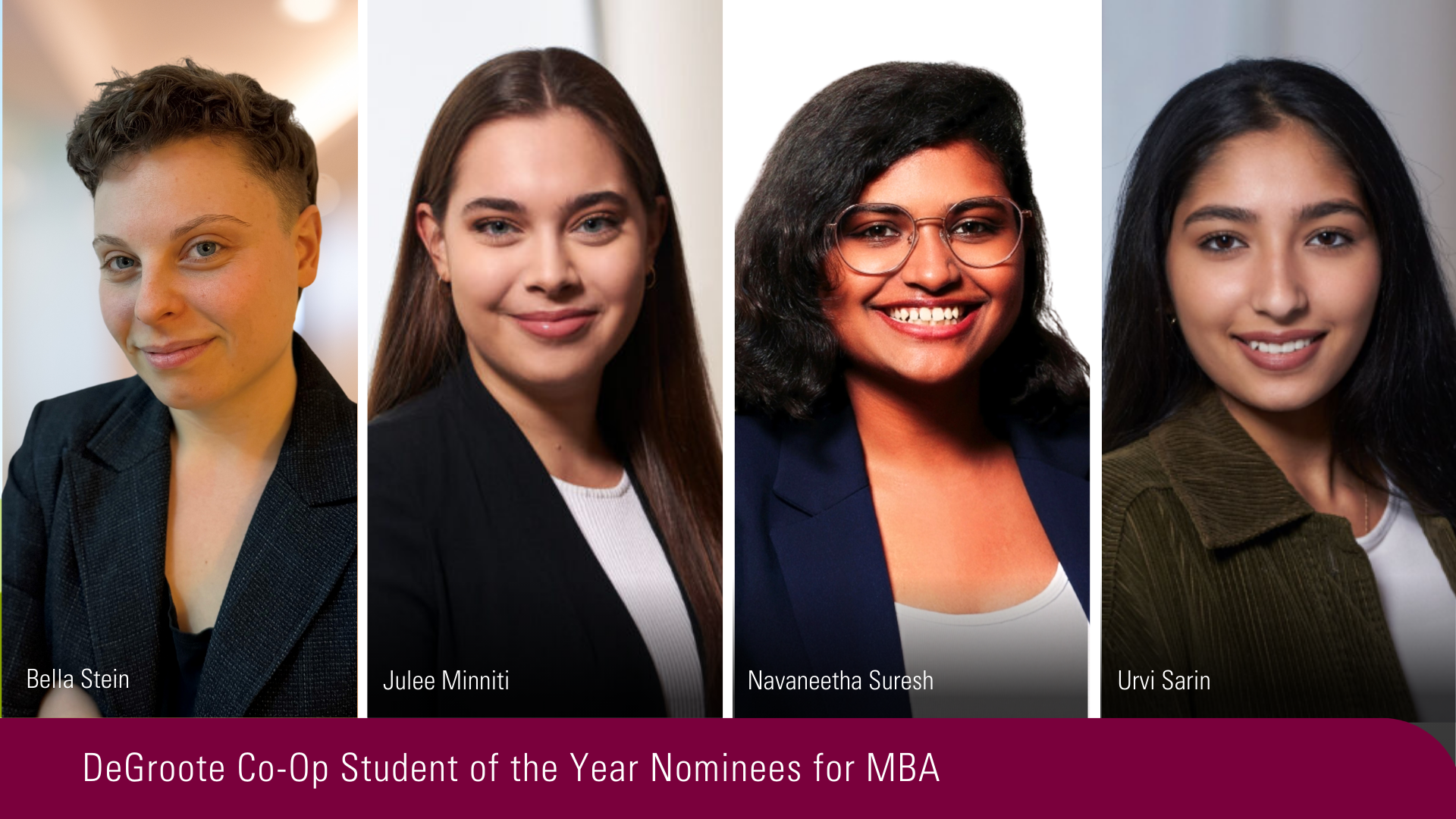 DeGroote Coop Student of the Year 2023 MBA nominees